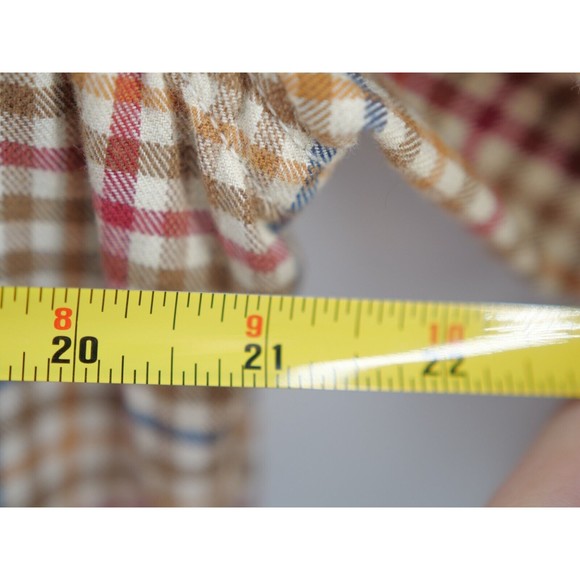 Abercrombie & Fitch Flannel Shirt Muscle Check Large Orange blue - Picture 6 of 8